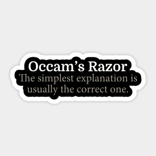 Occam's Razor Definition Sticker